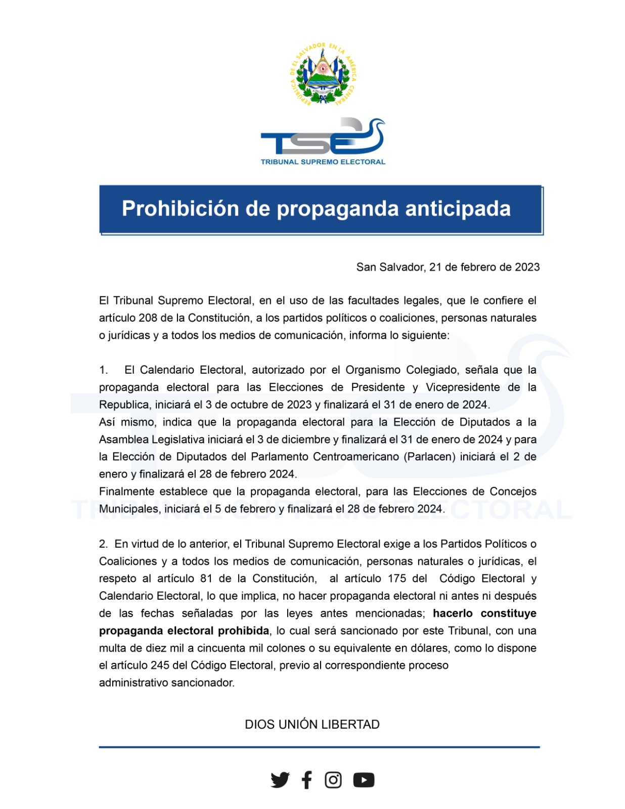 imagen del comunicado